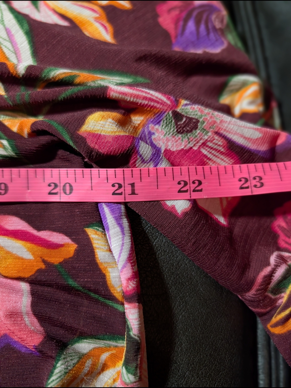 Women's Floral V-Neck Dress in Brown and Pink Dear Scarlett Lizzie Dress - Picture 5 of 6